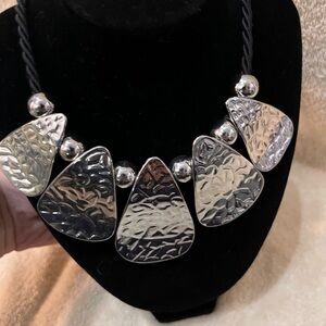 Lia Sophia Silver Textured Necklace